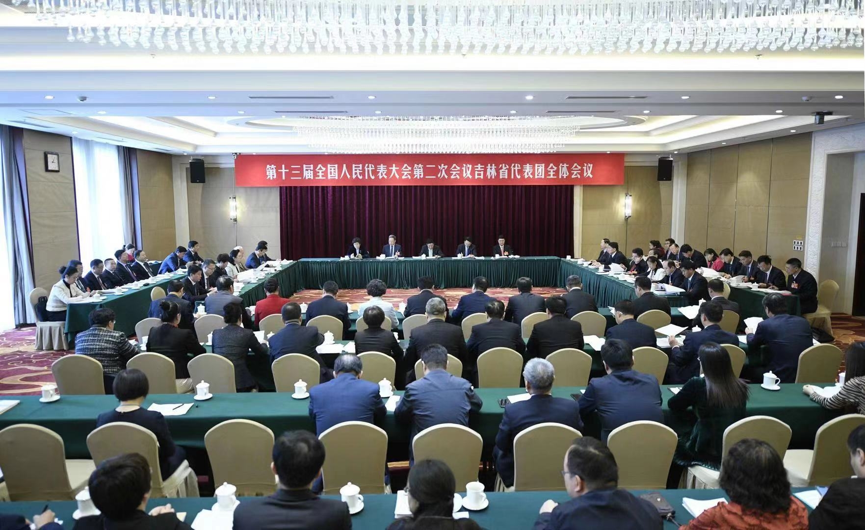 吉林代表团举行全体会议 审议各项决议草案和建议表决稿