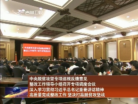 中央脱贫攻坚专项巡视反馈意见整改工作领导小组召开专项调度会议 深入学习贯彻习近平总书记重要讲话精神 高质量完成整改工作 坚决打赢脱贫攻坚战