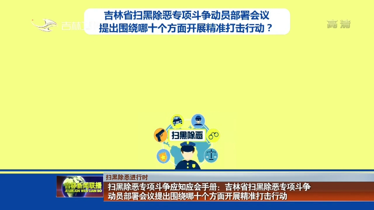 【扫黑除恶进行时】扫黑除恶专项斗争应知应会手册：吉林省扫黑除恶专项斗争动员部署会议提出围绕哪十个方面开展精准打击行动