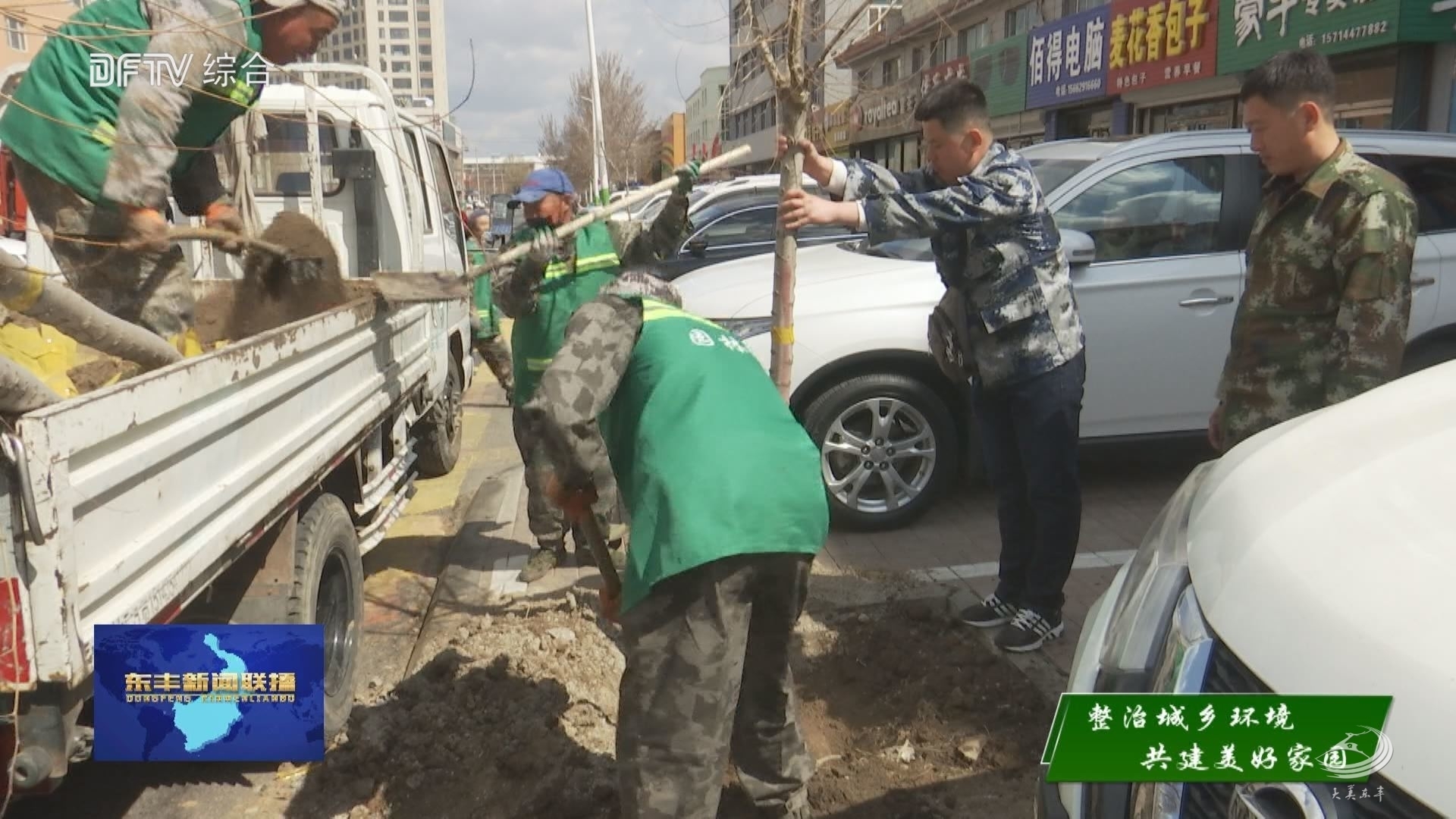 【整治城乡环境 共建美好家园】东丰县园林管理处为城区街路补植绿化树木