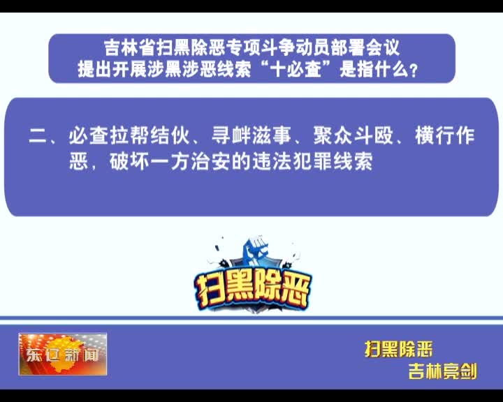 扫黑除恶专项斗争应知应会手册：吉林省扫黑除恶专项斗争动员部署会议提出开展涉黑涉恶线索十个必查是指什么