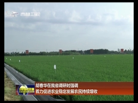 胡春华在我省调研时强调 着力促进农业稳定发展农民持续增收