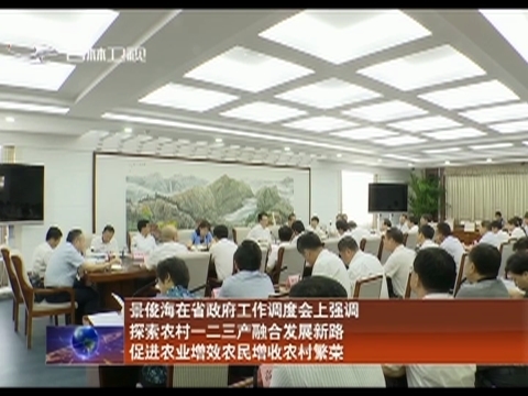 景俊海在省政府工作调度会上强调 探索农村一二三产融合发展新路 促进农业增效农民增收农村繁荣