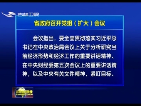 省政府召开党组（扩大）会议
