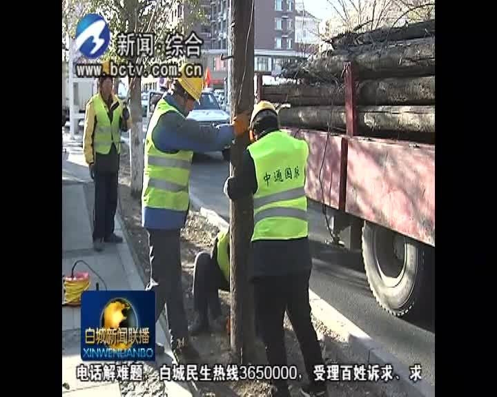 创城进行时：清除街路油漆线杆 美化环境方便出行