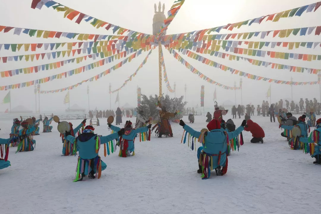 查干湖第十八届冰雪渔猎文化旅游节进行开幕式彩排