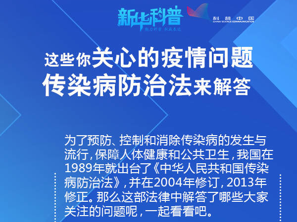 这些你关心的疫情问题 传染病防治法来解答