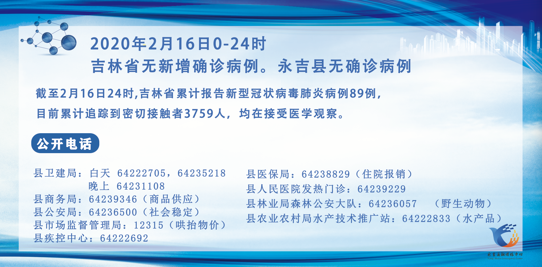永吉县新冠肺炎疫情指挥部关于2月16日的通报