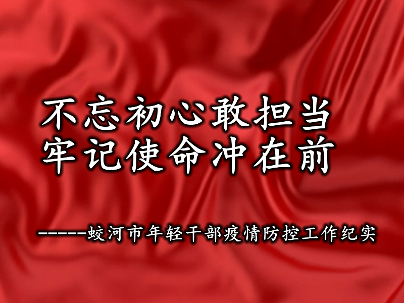 不忘初心敢担当 牢记使命冲在前——蛟河市年轻干部疫情防控工作纪实