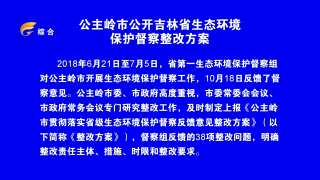 视频快讯丨公主岭市公开吉林省生态环境保护督察整改方案