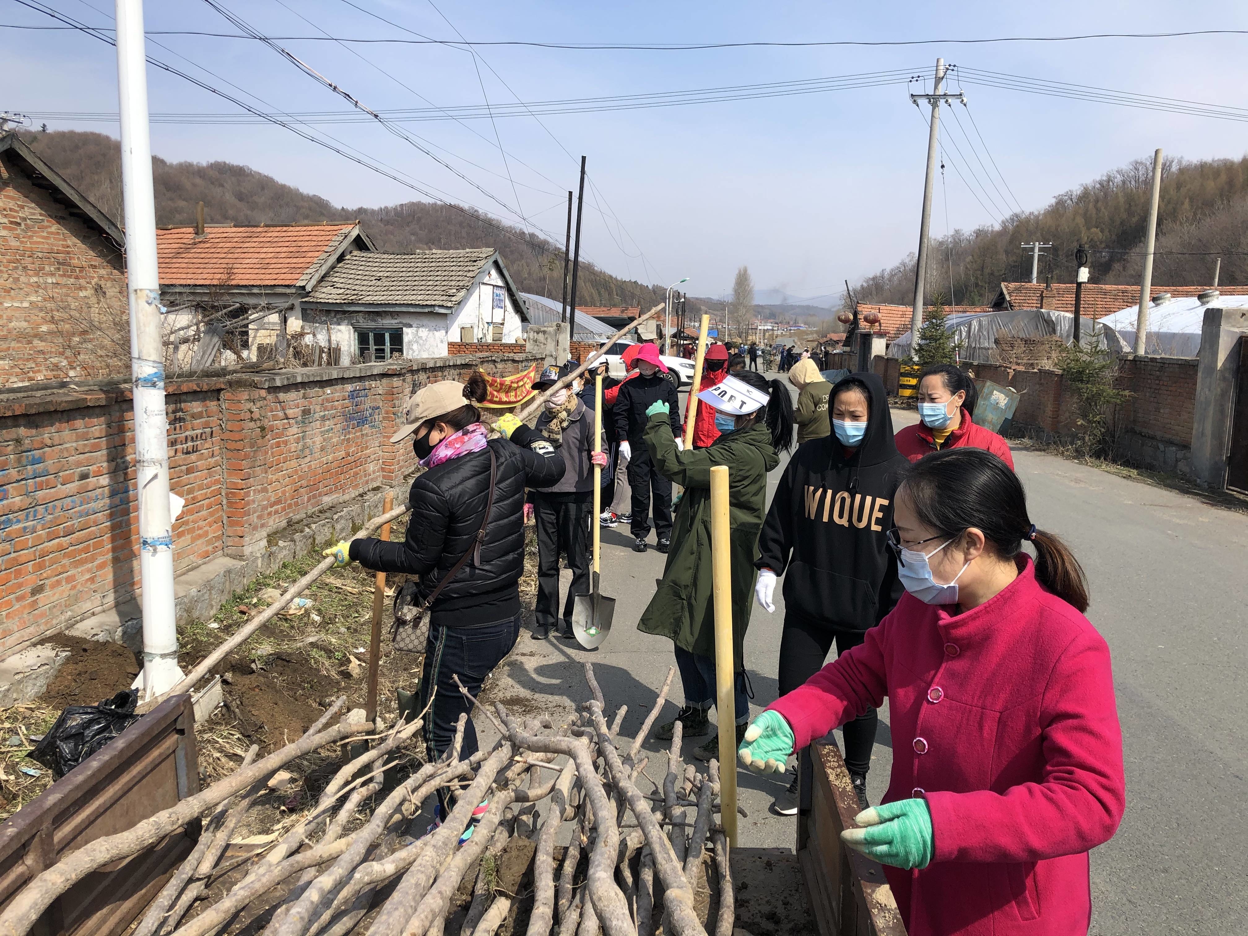 蛟河市白石山镇新时代文明实践所义务植树活动