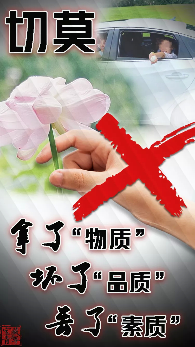 摘并蒂莲？偷天鹅蛋？别拿了“物质”，丢了“素质”！