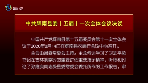 中共辉南县委十五届十一次全体会议召开