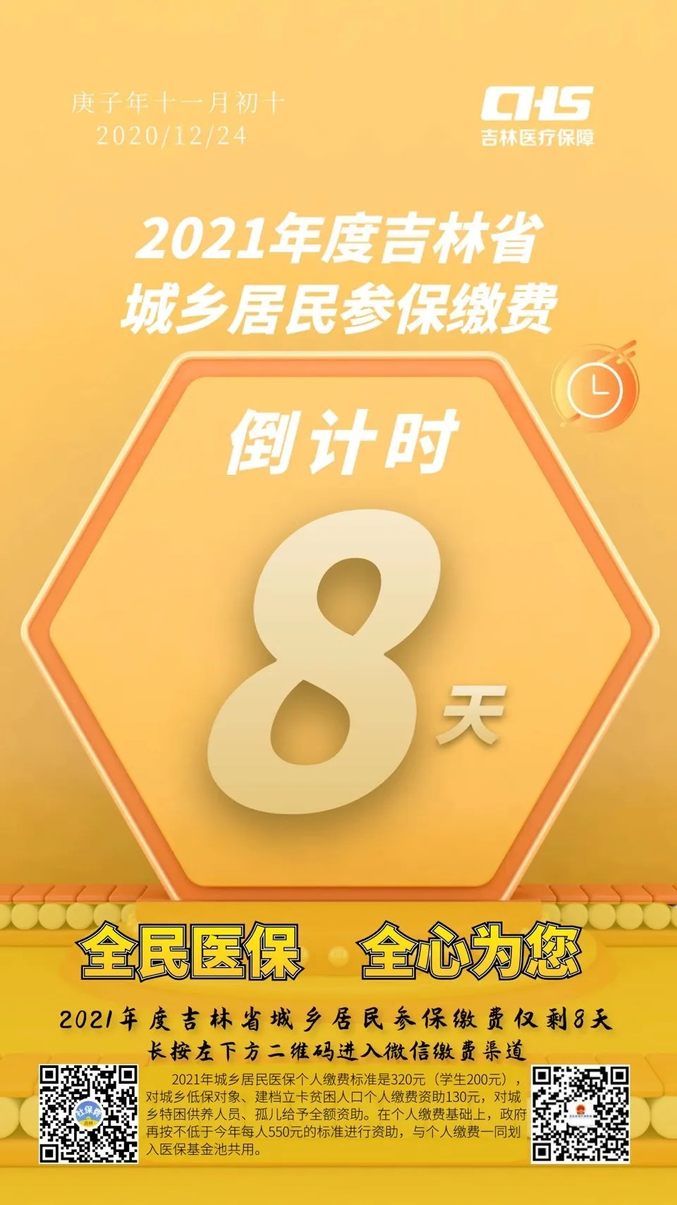 2021年度城乡居民医保集中缴费仅剩 8天！