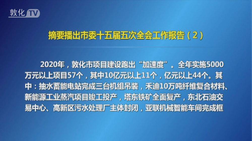 摘要播出市委十五届五次全会工作报告（2）