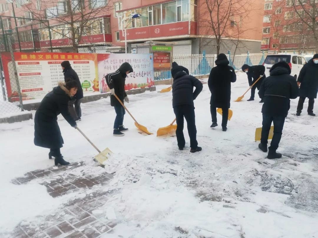 白丰社区联合延边州烟草专卖局开展清雪行动