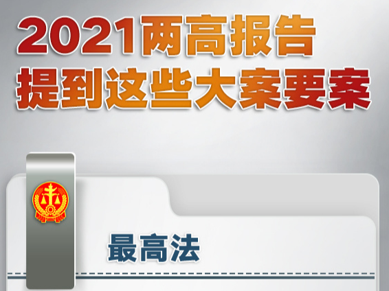 2021两高报告，提到这些大案要案