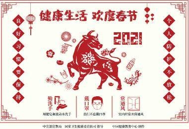 健康生活欢度春节剪纸海报1