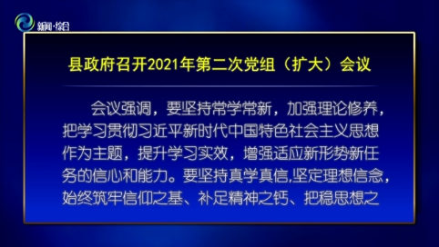 辉南县政府召开2021年第二次党组（扩大）会议