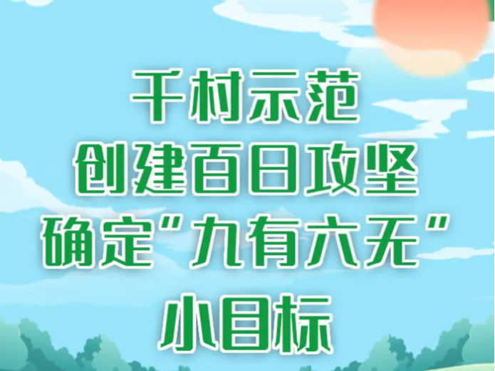 一图读懂丨吉林省千村示范创建百日攻坚，确定“九有六无”小目标