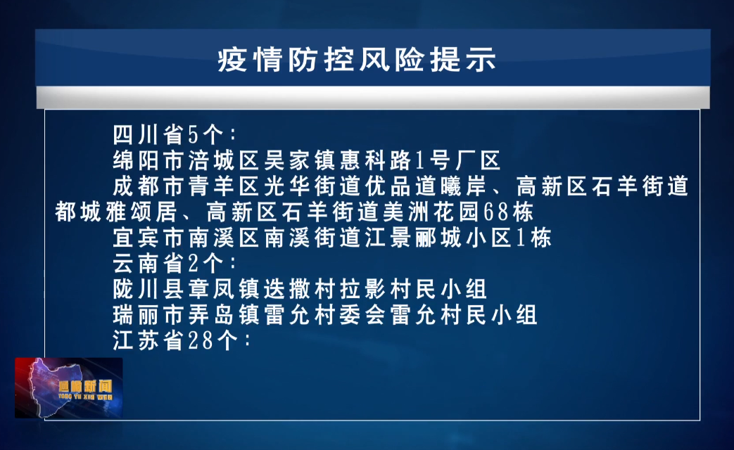 【新闻】７.30疫情防控风险提示