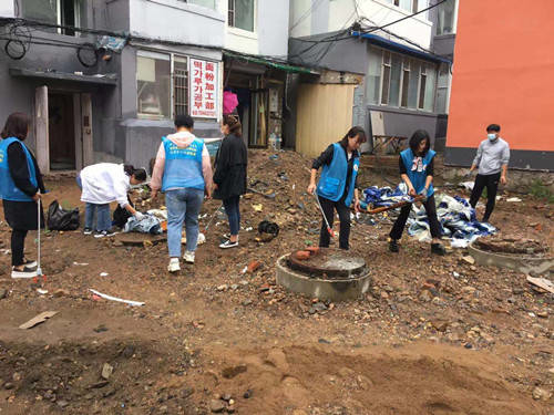 白菊社区开展清理垃圾志愿服务活动