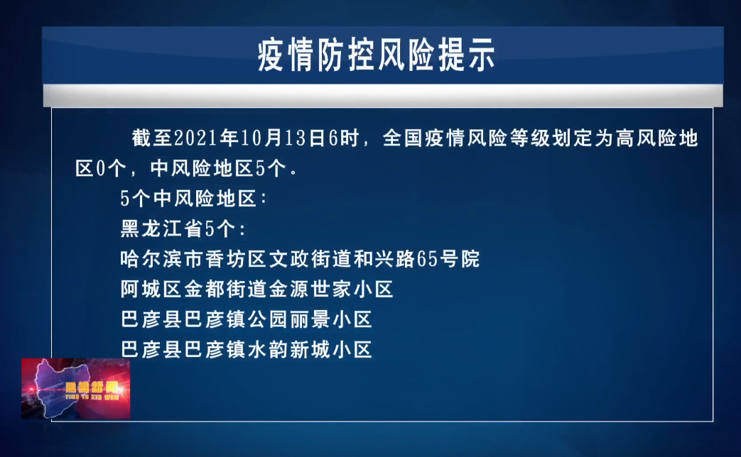 【新闻】10.13疫情防控风险提示