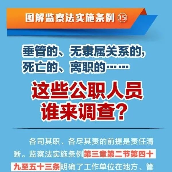 图解监察法实施条例丨垂管的、死亡的、离职的……该由谁来调查