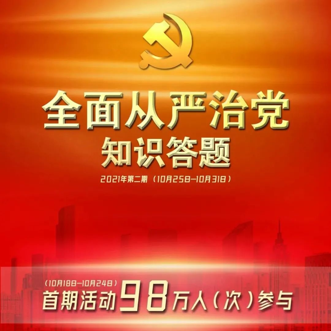 全面从严治党知识答题第二期如约而至，首期98万人（次）参与