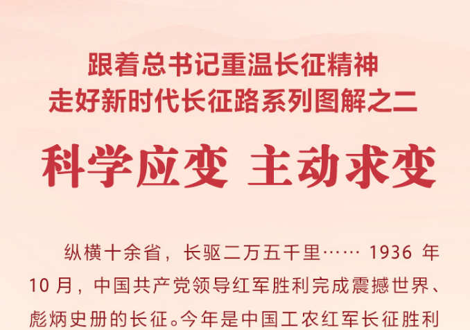 跟着总书记重温长征精神 走好新时代长征路系列图解之二 科学应变 主动求变