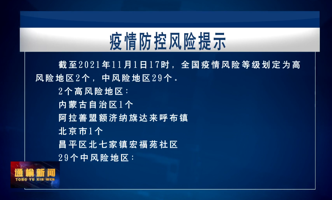 【新闻】2021.11.02疫情防控风险提示