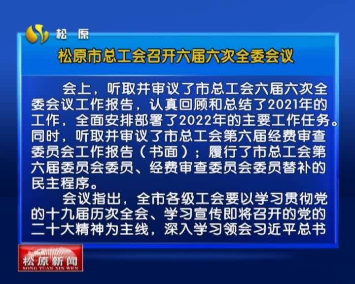 松原市总工会召开六届六次全委会议