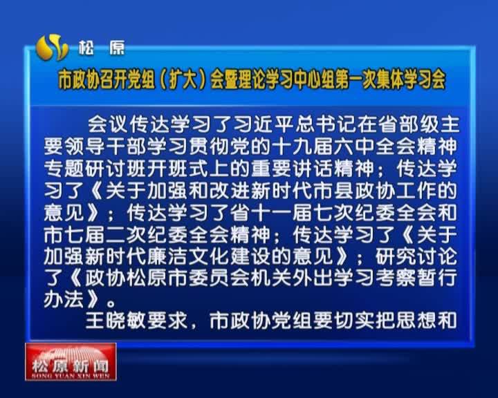 市政协召开党组（扩大）会暨理论学习中心组第一次集体学习会