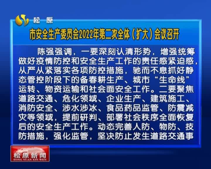 市安全生产委员会2022年第二次全体（扩大）会议召开