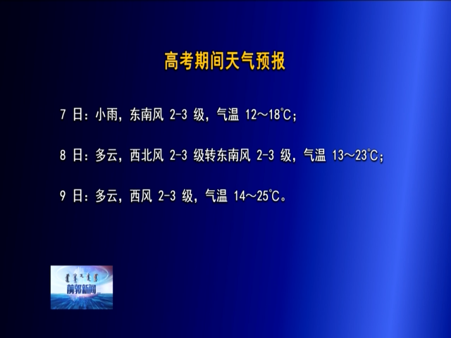高考期间天气预报