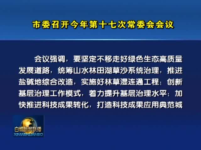 市委召开今年第十七次常委会会议