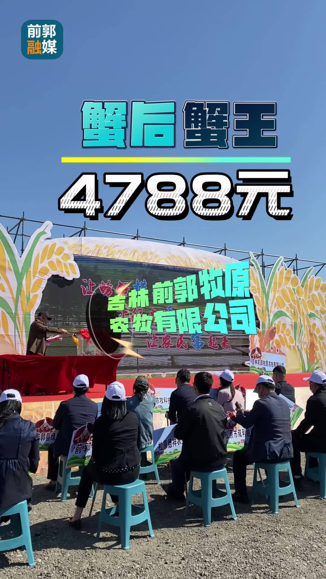 吉林前郭牧原农牧有限公司以4788元拍得蟹后蟹王！