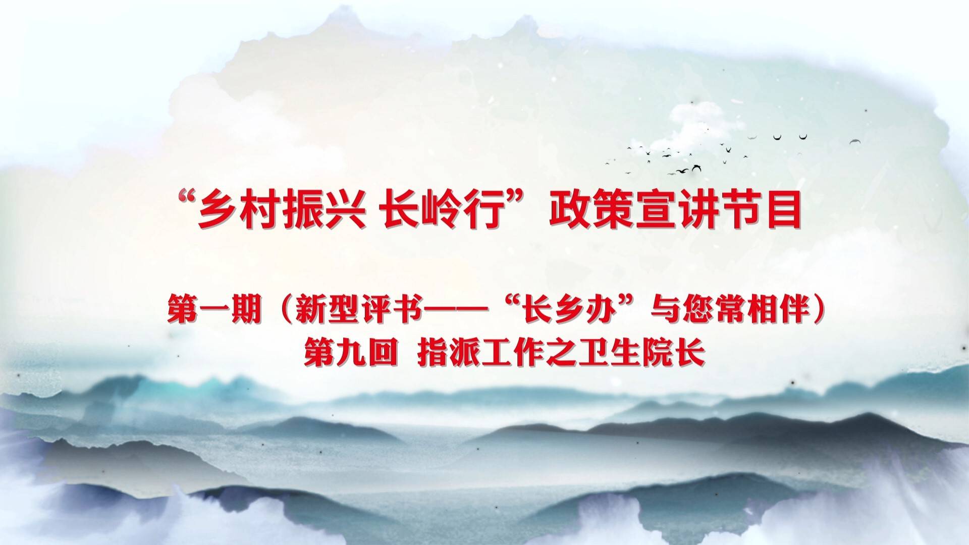 “乡村振兴 长岭行”政策宣讲节目 第一期（新型评书——“长乡办”与您常相伴）第九回 指派工作之卫生院长