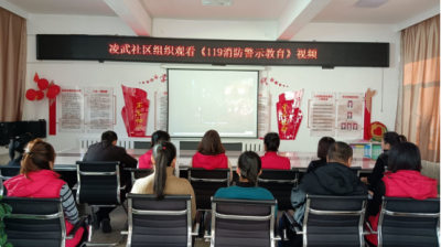 胜利街凌武社区组织观看《119消防警示教育》视频