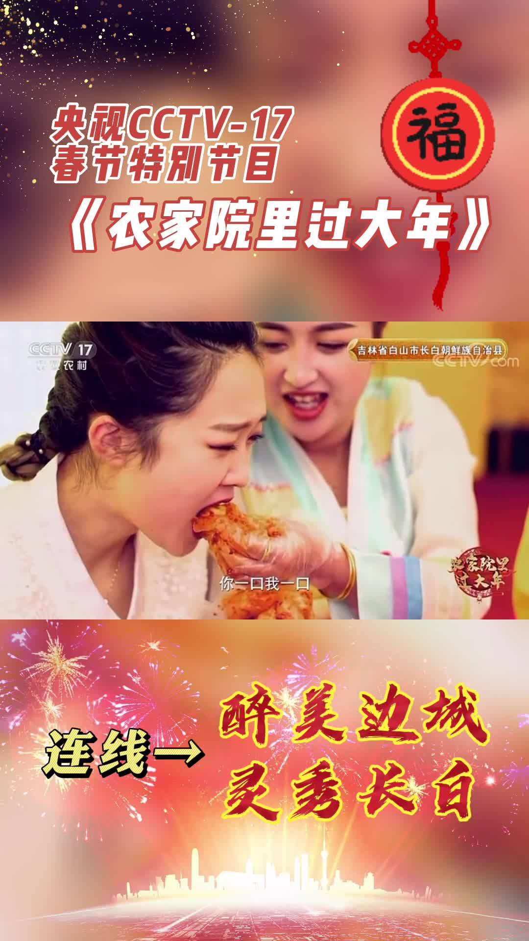央视CCTV-17 春节特别节目《农家院里过大年》连线→醉美边城灵秀长白