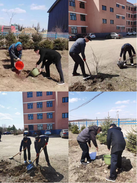 黑石乡学校开展义务植树活动