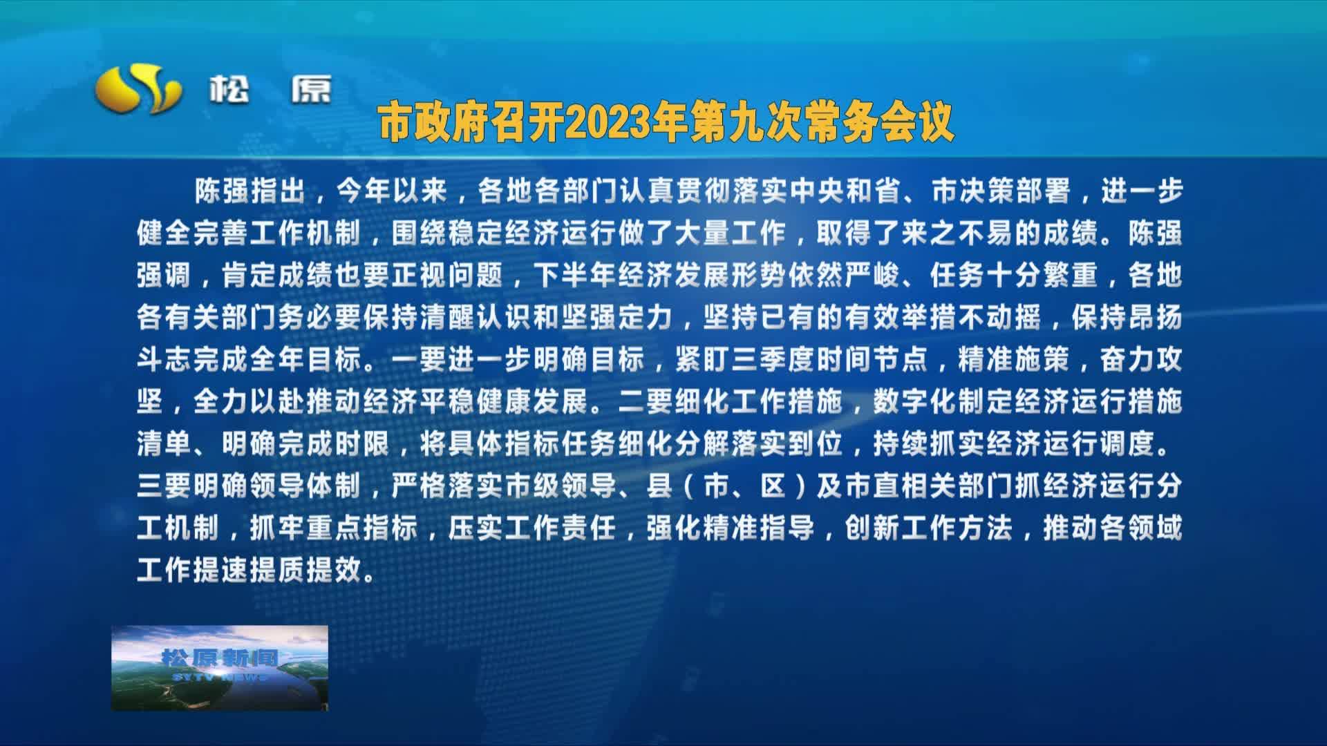 市政府召开2023年第九次常务会议