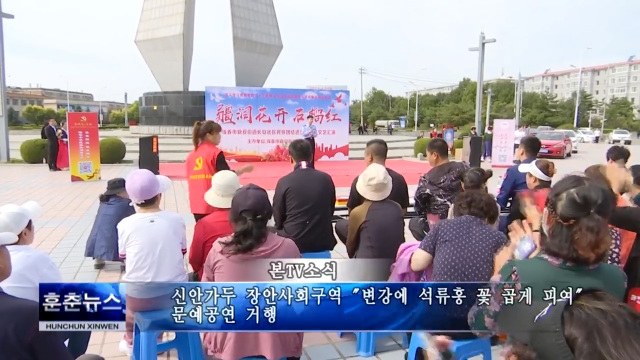 신안가두 장안사회구역 "변강에 석류홍 꽃 곱게 피여" 문예공연 거행