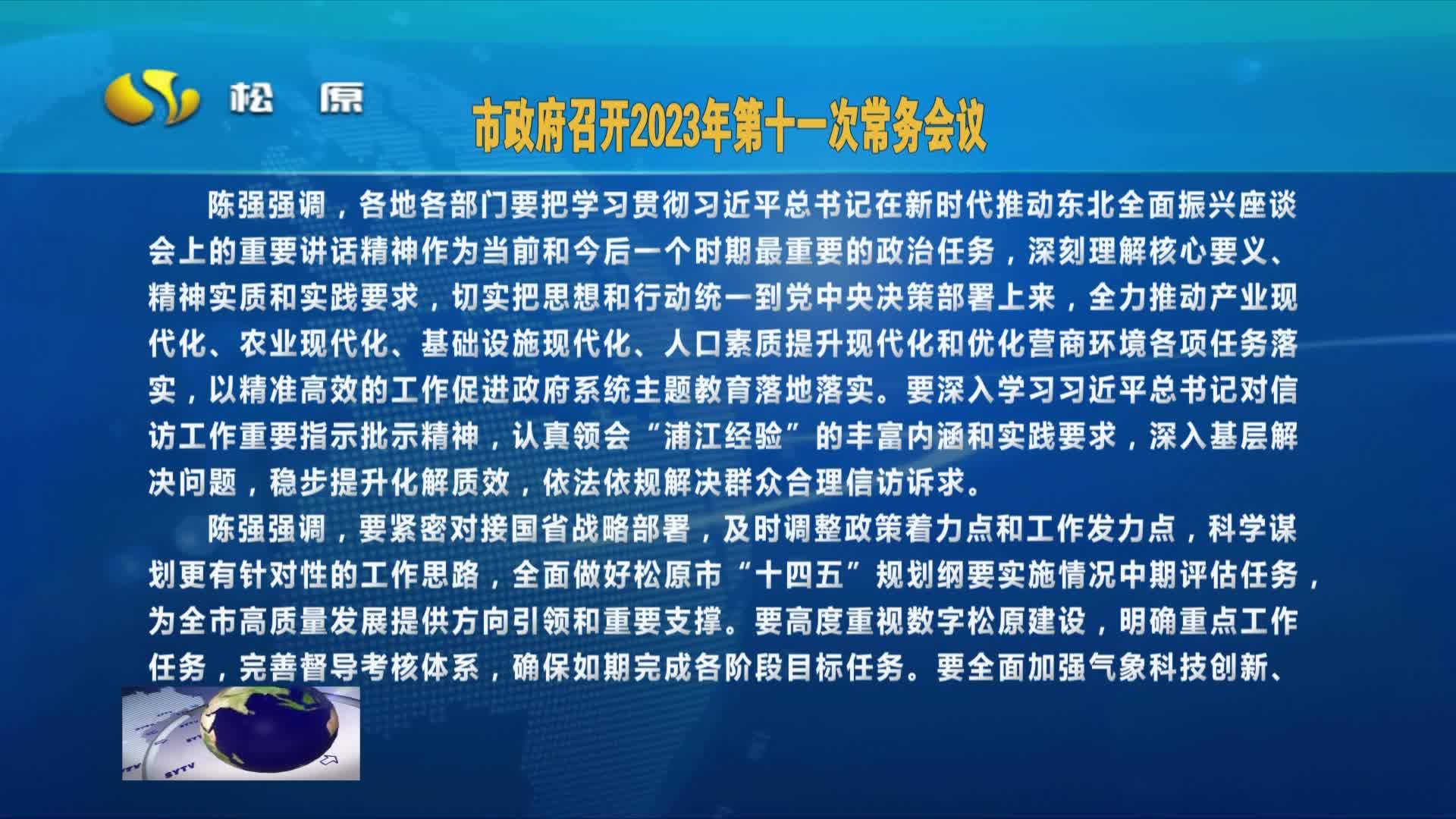 市政府召开2023年第十一次常务会议