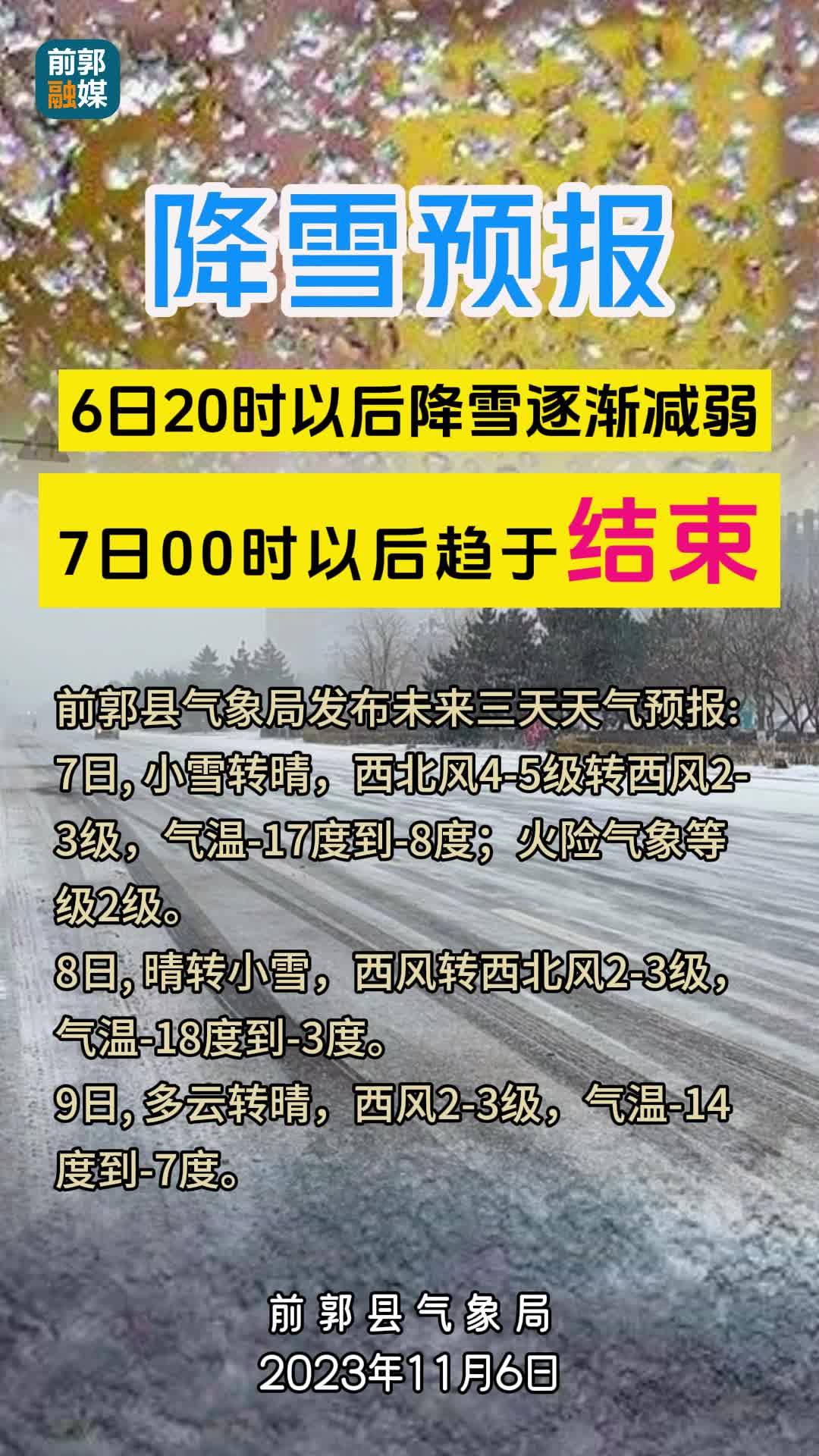 降雪预报|6月20时以后降雪逐渐减弱 7日00时以后趋于结束