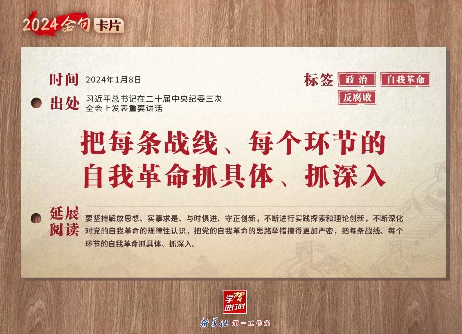 学习进行时｜2024金句卡片：中央纪委三次全会上，习近平总书记这些话振聋发聩