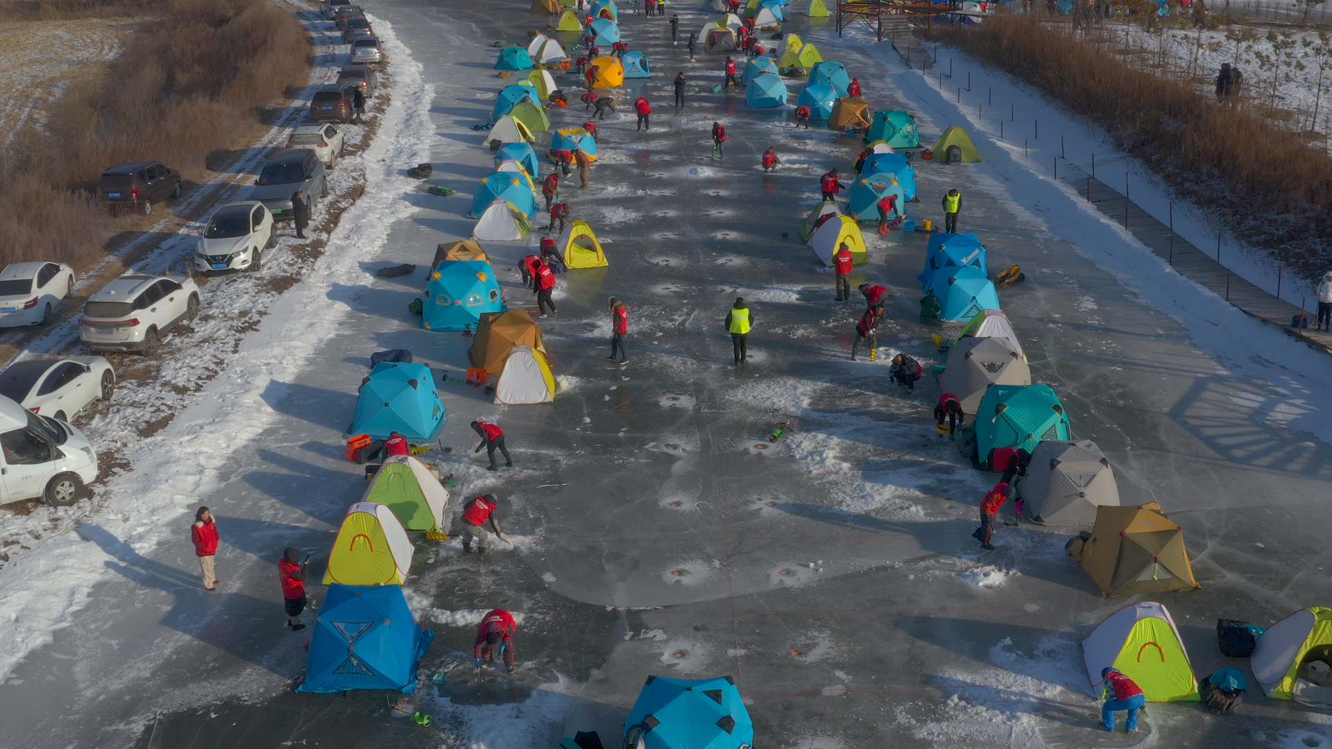 “健康吉林·乐动冰雪2023—2024年延边冰雪旅游节之图们市‘图强奋发·鱼跃图们’冬钓旅游节”活动举行