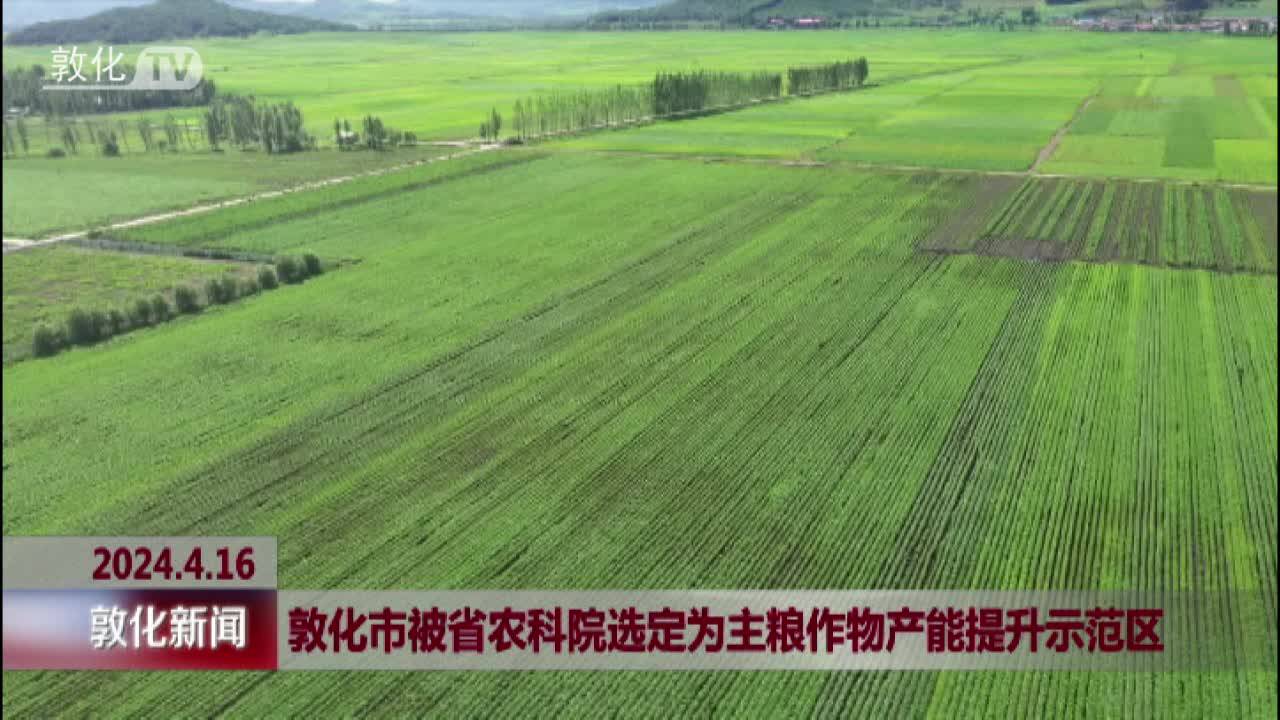 敦化市被省农科院选定为主粮作物产能提升示范区
