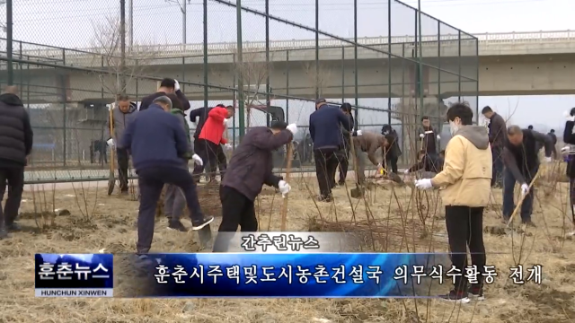 훈춘시주택및도시농촌건설국 의무식수활동 전개