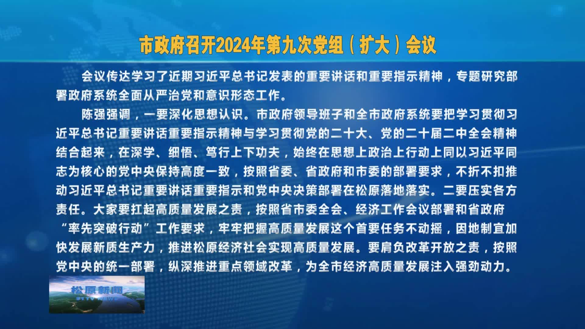 市政府召开2024年第七次常务会议